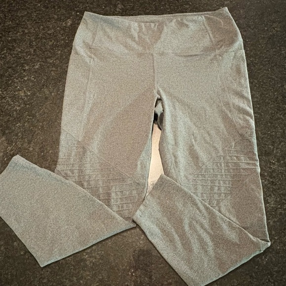 Member's Mark Pants - Women’s Gray 7/8 Moto Pocket Leggings Size XL